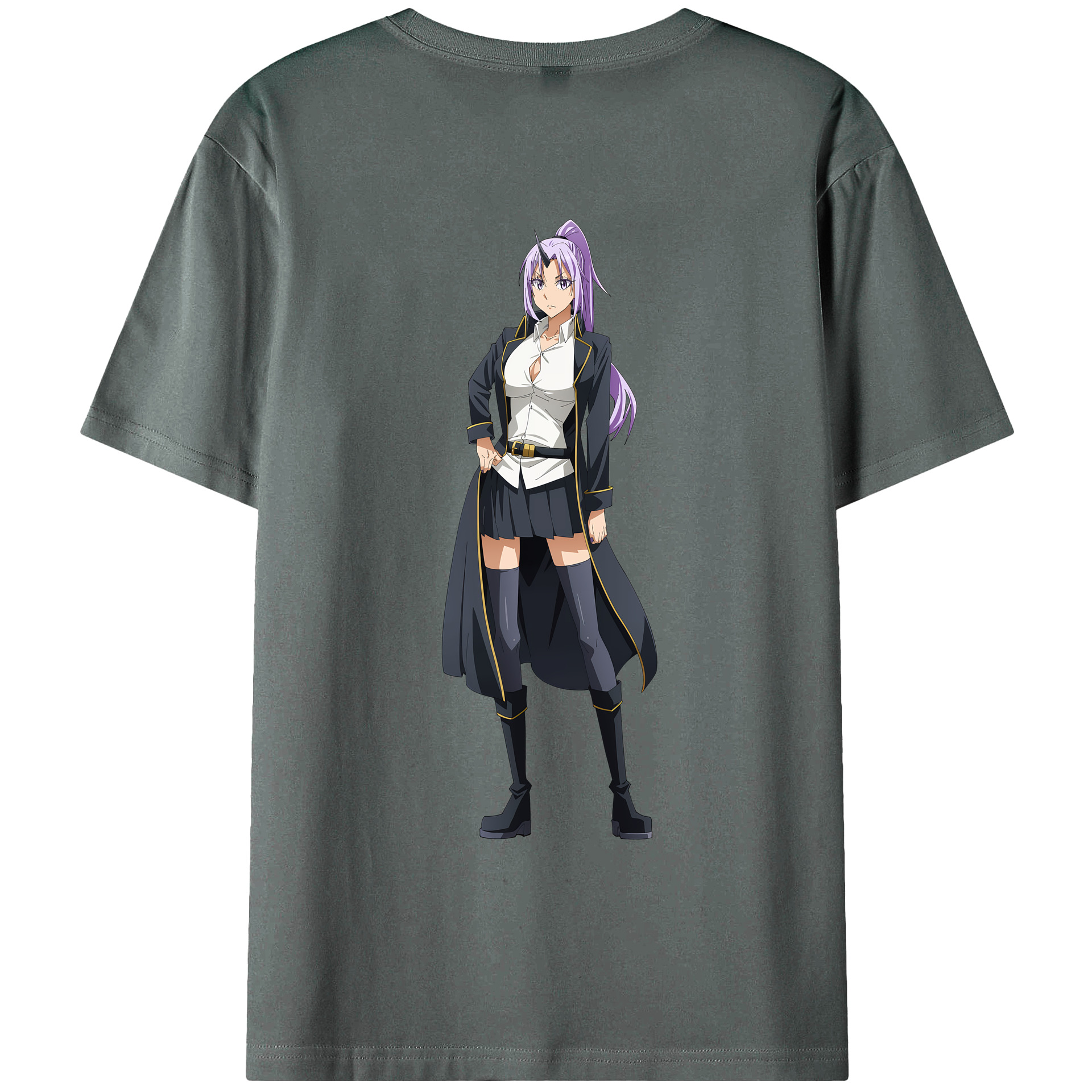 （画像用） 転スラ Regarding Reincarnated to Slime 綿100％ メンズ半袖Tシャツ（バックプリント） 通気性